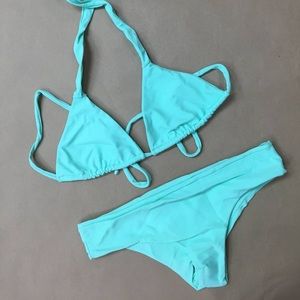 Turquoise Two Piece Set Swimsuit